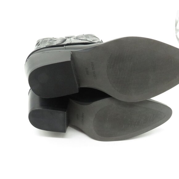 Nine West Women's Black Cowboy Boot Embroidered Wings Florals Size 6.5 NEW - Picture 6 of 7